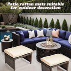 2 Pcs Patio Rattan Ottomans Outdoor Wicker Ottomans Patio Footstool Footrest - Image 6