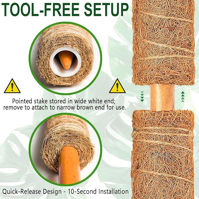 Soupiar 2 Pack 22 Inch Stackable Moss Pole - Image 3