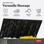 Keter Java XXL 230 Gallon Resin Rattan Look Large Outdoor Storage Deck Box - Image 4