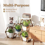 Tikea Plant Stand Indoor Outdoor Hexagonal Corner Plant Stand - Image 2