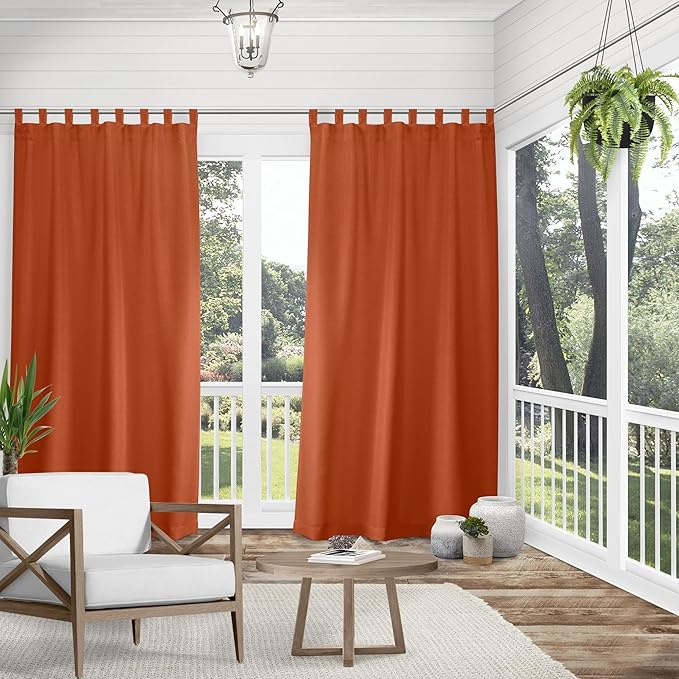Exclusive Home Cabana Solid Indoor/Outdoor Light Filtering Hook-and-Loop Tab - Image 2