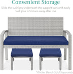 Best Choice Products Set of 2 Wicker Ottomans, Additional Seating, Side Table - Image 6