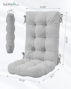 SERWALL HDPE Outdoor Rocking Chair Cushion Set of 4, Memory Foam Cushion - Image 3