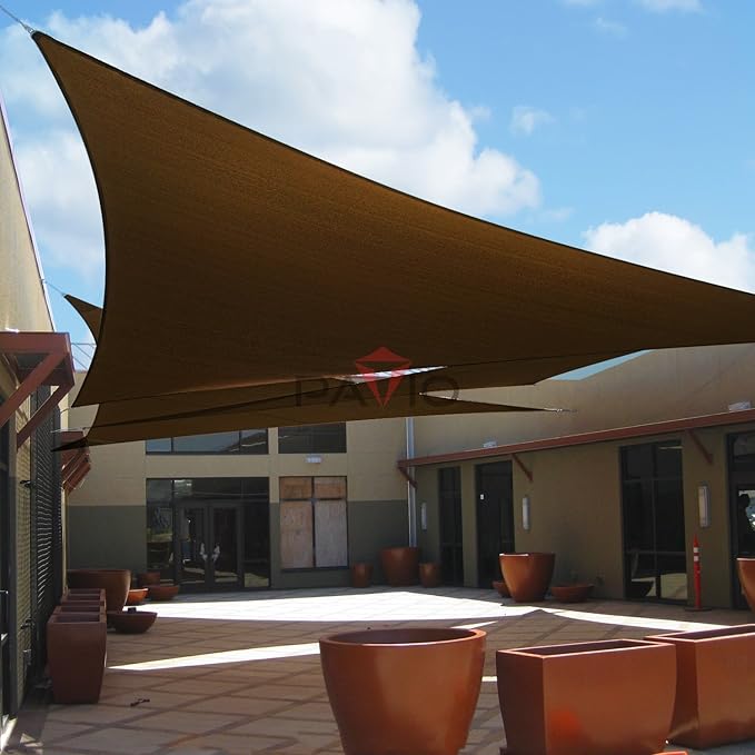 Patio Paradise 7' x 7' x 7' Sun Shade Sail Triangle Canopy Shade Cloth Fabric - Image 6