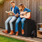 Greesum 100 Gallon Resin Deck Box Large Outdoor Storage - Image 3
