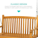 Best Choice Products 48in Wood Porch Swing Outdoor Patio Hanging Bench Chair - Image 6