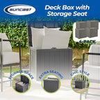 Suncast 22 Gallon Indoor or Outdoor Backyard Patio Small Storage Deck Box - Image 2