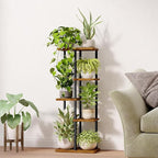 Bamworld Corner Plant Stand Indoor, 5 Tier Metal Plant Shelf - Image 3