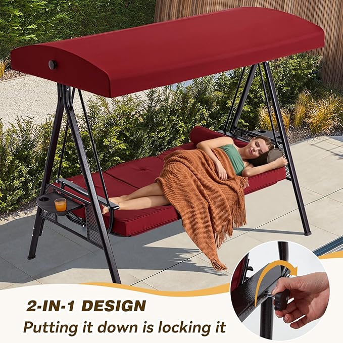 3 in 1 Outdoor Porch Swing - Image 2