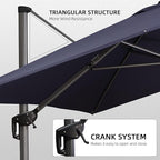 PURPLE LEAF 10' X 13' Patio Umbrella Outdoor Cantilever Rectangle Umbrella - Image 8