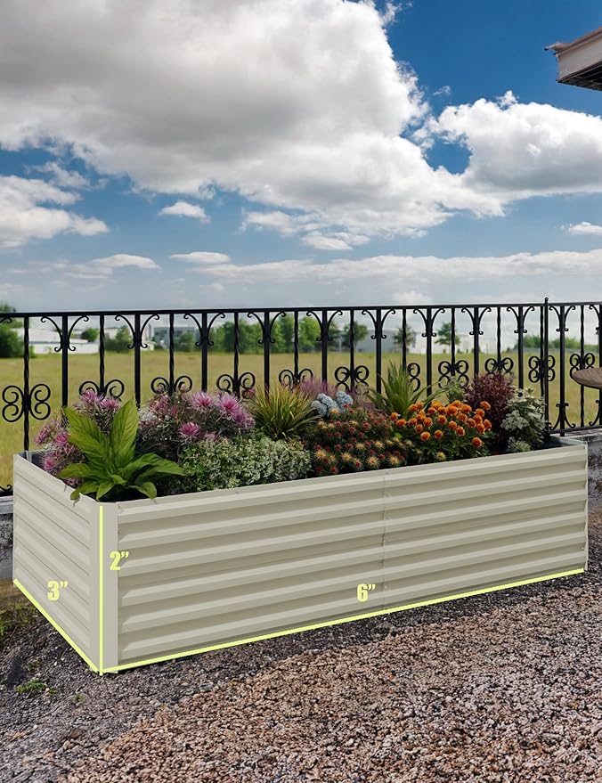 GarveeLife 6x3x2 ft Galvanized Raised Garden Bed, Rust-Resistant Raised Garden - Image 8