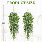 Hollyone 2pcs Artificial Hanging Plant 36" Faux Ferns Artificial Plastic - Image 2