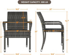 Yaheetech Set of 6 Stackable Outdoor Rattan Dining Chairs, All-Weather Armchair - Image 3