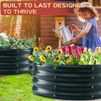 Durable Round Steel Raised Garden Bed Painted - Image 6