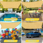 HappyTrends Sun Shade Sail, Heavy Duty UV Protection Beach Shade Canopy Wind - Image 7
