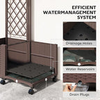 Outsunny Planter Box with Trellis, Self Watering Raised Garden Bed with - Image 4