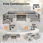 6-Seat Modern Outdoor Wicker Rattan Patio Furniture Set - Image 9