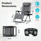 Homall Zero Gravity Chair Patio Folding Lawn Outdoor Lounge Reclining Chair - Image 3