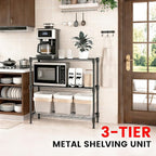 Xcity Storage Shelves, 3 Tier Heavy Duty Metal Shelving Unit, 1200 LBS Capacity - Image 3