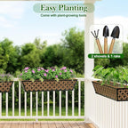 SPECILITE 30" Window Boxes Planters, Heavy Duty Metal Railing Planter Boxes - Image 5