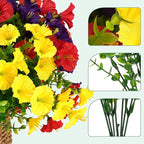 Artificial Flowers for Outdoors, UV Resistant Fake Silk Morning Glory, - Image 4