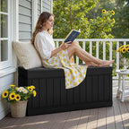 JUMMICO 78 Gallon Outdoor Deck Box Large Resin Storage Box - Image 6