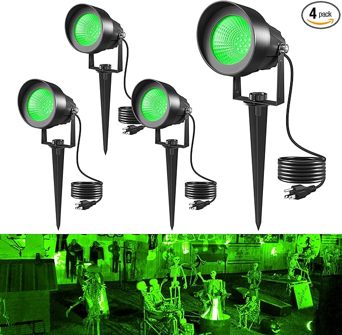 T-SUN Green Spotlight Outdoor, Waterproof LED Landscape Lighting by T-SUN