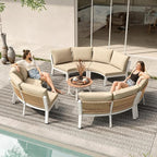 Outdoor Patio Furniture Set, 4 Piece Aluminum Half-Moon Patio Conversation Sets - Image 8