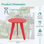HDPS Outdoor Side Table, Small Round Side Table Weather-Resistant, Outdoor Side - Image 3