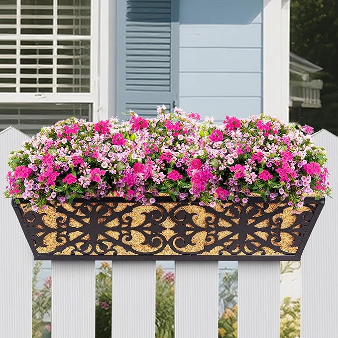 2 Pack 24 Inch Window Boxes Planters Railing Planter Box - Image 6