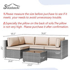Shintenchi 5 Pieces Outdoor Patio Furniture Sets, Patio Sectional Sofa Couch - Image 6