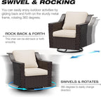 Joyside Swivel Patio Chairs Set of 2, Wicker Patio Furniture - Image 3