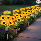 6 Pack with 36 Sunflower Lights, Solar Lights Outdoor Garden Decor, Solar by EDOF