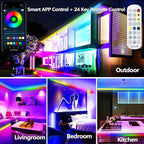 50FT Outdoor LED Strip Light Waterproof, IP68 Outside RGB+IC Light Strip - Image 2
