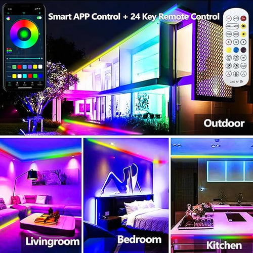 50FT Outdoor LED Strip Light Waterproof, IP68 Outside RGB+IC Light Strip - Image 2