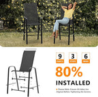 VINGLI Set of 2 Stackable Outdoor Bar Stools – Sling Chairs - Image 5