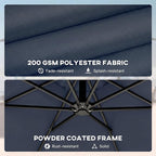 Outsunny 10 ft Offset Patio Umbrella - Image 8