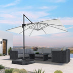 PURPLE LEAF 10' X 13' Patio Umbrella Outdoor Cantilever Rectangle Umbrella by PURPLELEAF