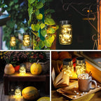 GIGALUMI Solar Mason Jar Lights, 12 Pack 30 Led String Fairy Lights Garden - Image 3