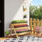 HAPPYGRILL 3-Tier Wooden Raised Garden Bed, Elevated Planter Box Kit - Image 2