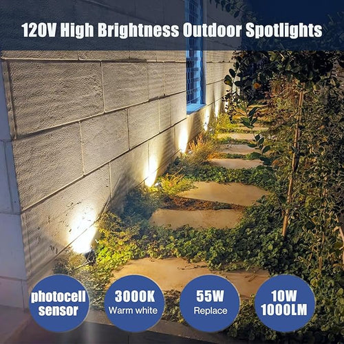 10W Dusk to Dawn Led Light 120V 3000K 1000lm Warm White Landscape Outdoor - Image 2