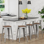Yongchuang 26" Metal Barstools Set of 4 Low Back Bar Stool Counter Height Bar - Image 2