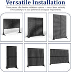 Metal Privacy Screen with Stand 72" H×47" W Outdoor Freestanding Privacy Screen - Image 4