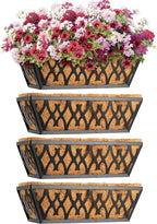 4 Pack 12 Inch Window Boxes Planters Railing Planter Box - Image 5