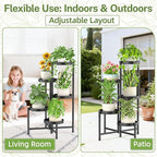 iDavosic.ly Plant Stand Indoor Outdoor, 5 Tier Corner Metal Flower Display - Image 6