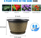 8 Inch Plant Pots, 4 Pack Flower Pot Outdoor - Image 3