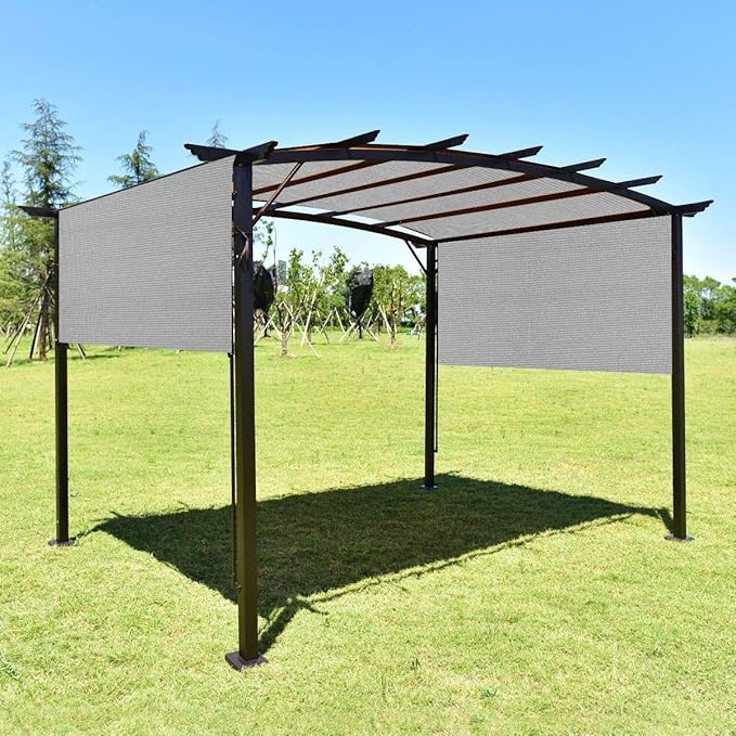 Eden's Decor Straight Flat-Edged Sun Shade Sail Rectangular 6' x 13' Grey - Image 6