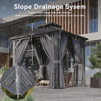 Aoxun 8'x8' Hardtop Gazebo, Aluminum Frame Canopy - Image 4