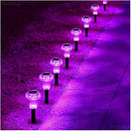 Solar Lights Outdoor Pathway Waterproof 8 Pack Purple LED Acrylic Mushroom - Image 8