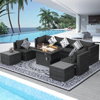 NICESOUL 9 Piece Outdoor Patio Sectional Furniture Sofa Set - Image 3